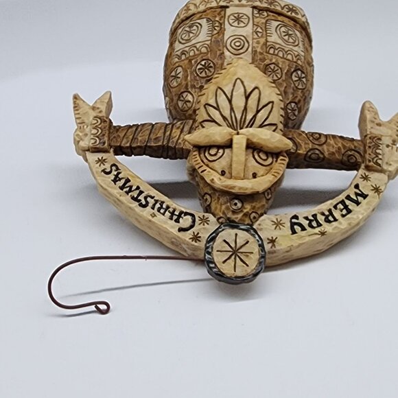 Caribou Canyon Santa Claus Figurine Merry Christmas Banner 4.5" - Picture 7 of 7